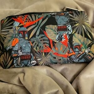 Rare Loungefly Star Wars Boba Fett in Bright Leaves Jungle Coin Purse Pouch Bag